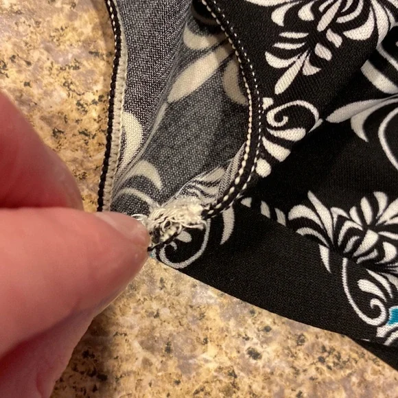 Max Studio Dress Small With Cute Tie! Black Turquoise and White - Picture 13 of 16